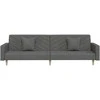 Dvivietė sofa-lova su dvejomis pagalvėmis, pilka, audinys
