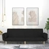 Dvivietė sofa-lova su dvejomis pagalvėmis, juoda, audinys