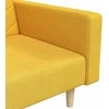 Dvivietė sofa-lova su dvejomis pagalvėmis, geltona, audinys