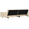 Dvivietė sofa-lova su dvejomis pagalvėmis, kreminė, audinys