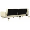 Dvivietė sofa-lova su dvejomis pagalvėmis, kreminė, audinys