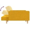 Dvivietė sofa-lova su dvejomis pagalvėmis, geltona, audinys