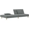 Dvivietė sofa-lova su dvejomis pagalvėmis, pilka, audinys