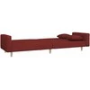 Dvivietė sofa-lova su dvejomis pagalvėmis, vyno, audinys