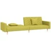 Dvivietė sofa-lova su dvejomis pagalvėmis, žalia, audinys