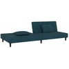 Dvivietė sofa-lova su dvejomis pagalvėmis, mėlyna, aksomas