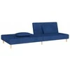 Dvivietė sofa-lova su dvejomis pagalvėmis, mėlyna, audinys