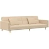 Dvivietė sofa-lova su dvejomis pagalvėmis, kreminė, audinys