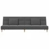 Dvivietė sofa-lova su dvejomis pagalvėmis, pilka, audinys