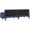 Dvivietė sofa-lova su dvejomis pagalvėmis, mėlyna, audinys