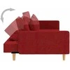 Dvivietė sofa-lova su dvejomis pagalvėmis, vyno, audinys