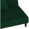 Dvivietė sofa-lova su dvejomis pagalvėmis, žalia, aksomas