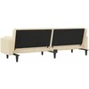 Dvivietė sofa-lova su dvejomis pagalvėmis, kreminė, audinys