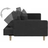 Dvivietė sofa-lova su dvejomis pagalvėmis, juoda, audinys