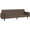 Dvivietė sofa-lova su dvejomis pagalvėmis, taupe, audinys