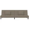 Dvivietė sofa-lova su dvejomis pagalvėmis, pilka, aksomas