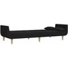 Dvivietė sofa-lova su dvejomis pagalvėmis, juoda, audinys