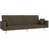 Dvivietė sofa-lova su dvejomis pagalvėmis, taupe, audinys