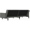 Dvivietė sofa-lova su dvejomis pagalvėmis, pilka, aksomas