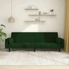 Dvivietė sofa-lova su dvejomis pagalvėmis, žalia, aksomas