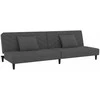 Dvivietė sofa-lova su dvejomis pagalvėmis, pilka, aksomas