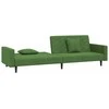 Dvivietė sofa-lova su dvejomis pagalvėmis, žalia, aksomas