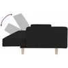 Dvivietė sofa-lova su dvejomis pagalvėmis, juoda, audinys