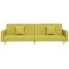 Dvivietė sofa-lova su dvejomis pagalvėmis, žalia, audinys