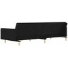 Dvivietė sofa-lova su dvejomis pagalvėmis, juoda, audinys