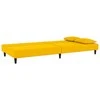 Dvivietė sofa-lova su dvejomis pagalvėmis, geltona, aksomas