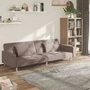Dvivietė sofa-lova su dvejomis pagalvėmis, taupe, audinys