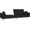 Dvivietė sofa-lova su dvejomis pagalvėmis, juoda, audinys
