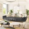 Dvivietė sofa-lova su dvejomis pagalvėmis, pilka, aksomas
