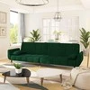 Dvivietė sofa-lova su dvejomis pagalvėmis, žalia, aksomas