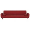 Dvivietė sofa-lova su dvejomis pagalvėmis, vyno, aksomas