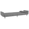Dvivietė sofa-lova su dvejomis pagalvėmis, pilka, aksomas