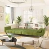 Dvivietė sofa-lova su dvejomis pagalvėmis, žalia, aksomas