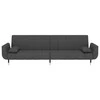 Dvivietė sofa-lova su dvejomis pagalvėmis, pilka, aksomas