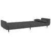 Dvivietė sofa-lova su dvejomis pagalvėmis, pilka, aksomas