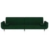 Dvivietė sofa-lova su dvejomis pagalvėmis, žalia, aksomas