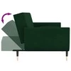 Dvivietė sofa-lova su dvejomis pagalvėmis, žalia, aksomas