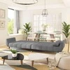 Dvivietė sofa-lova su dvejomis pagalvėmis, pilka, aksomas