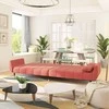 Dvivietė sofa-lova su dvejomis pagalvėmis, rožinė, aksomas