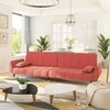 Dvivietė sofa-lova su dvejomis pagalvėmis, rožinė, aksomas