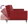 Dvivietė sofa-lova su dvejomis pagalvėmis, vyno, aksomas