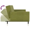 Dvivietė sofa-lova su dvejomis pagalvėmis, žalia, aksomas