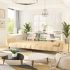Dvivietė sofa-lova su dvejomis pagalvėmis, kreminė, aksomas