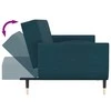 Dvivietė sofa-lova su dvejomis pagalvėmis, mėlyna, aksomas