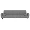 Dvivietė sofa-lova su dvejomis pagalvėmis, pilka, aksomas