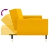 Dvivietė sofa-lova su dvejomis pagalvėmis, geltona, aksomas